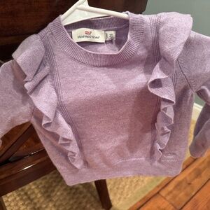 Purple, 2T Girl's Vineyard Vines Ruffled Sweater